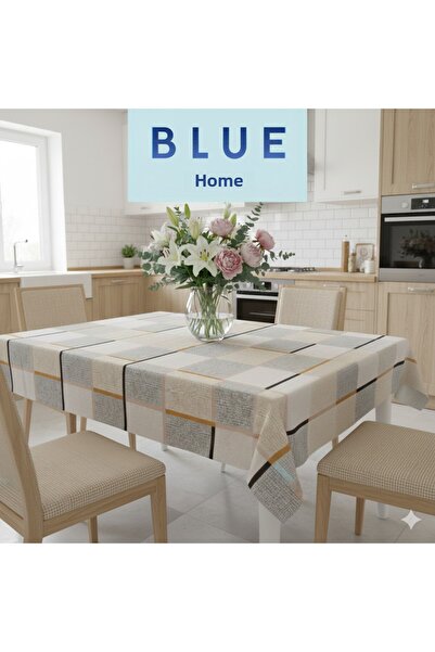 Blue Home 🆕 Fiesta Lux Pvc Fiber Tablecloth - Waterproof Modern Pattern Kitchen and Dining Table Cover.