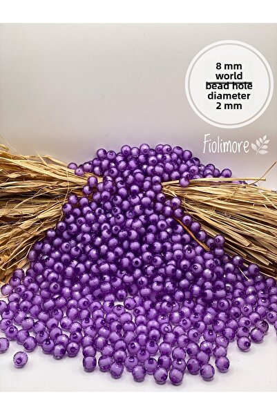 Fiolimore 95 Pieces Purple Earth Beads Inner Beaded Bracelet Jewelry Design B...