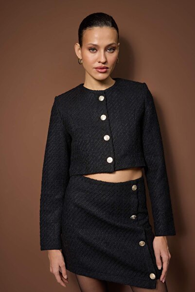 Trendyol Collection Black Woven Bottom - Top Set Twoaw26Au00143