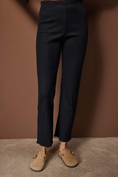 Trendyol Collection Black Cotton Baby Overlock Detailed Corded Fabric Knitted Pajamas Set Thmaw26Pt00214