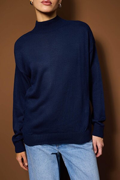 Trendyol Collection Navy Blue-Stone Navy Blue-Ecru Basic Double Pack Knitwear Sweater Twoaw26Kz00232 Knitwear Sweater Twoaw26Kz00232