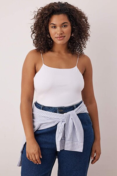 Trendyol Curve White 2 Pack Plus Size Tank Top Tbbss25Cv00018