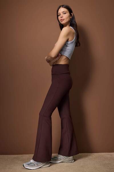 Trendyol Collection Brown Brushed Scuba Leggings Sports Leggings Thmaw26Ty00001