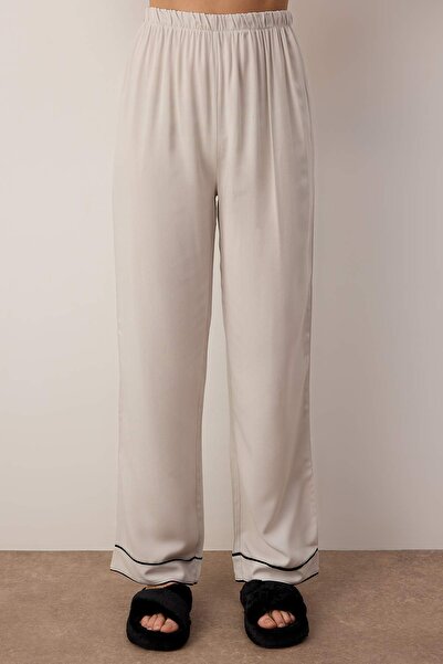 Trendyol Collection Gray Viscose Plain Shally Woven Pajama Set Thmaw21Pt0292