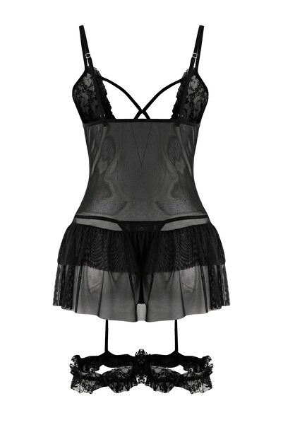Trendyol Collection Black Lace Plain Capless Babydoll Thmaw26Ll00022