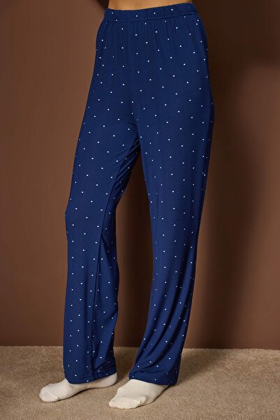 Trendyol Collection Blue Heart Single Jersey Knitted Pajama Set Thmaw26Pt00045