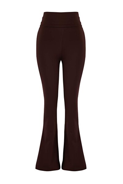 Trendyol Collection Brown Brushed Scuba Leggings Sports Leggings Thmaw26Ty00001