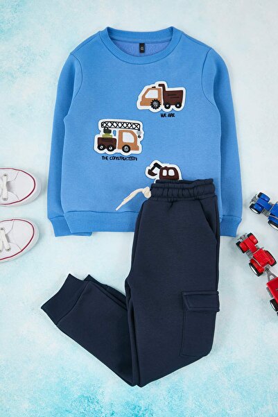 TRENDYOLKIDS Синій трикотажний комплект TKDAW26AU00018