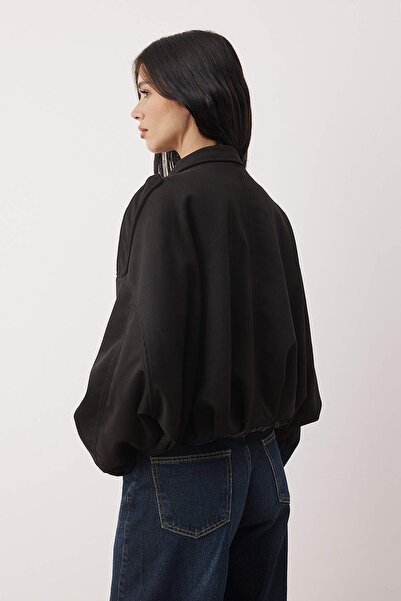 Trendyol Collection Schwarze Oversize-Suede-Bomberjacke TWOAW26MO00172