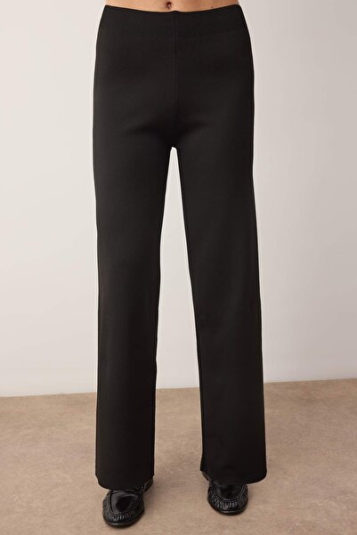 Trendyol Collection Black V-Neck Button Detailed Cardigan-Pants Knitwear Bottom - Top Set Twoaw26Au00045