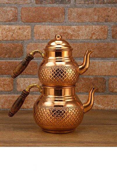 Sabit Bakırcılık Çaydanlık Bakır Küçük Boy Kırmızı Çekiç Model