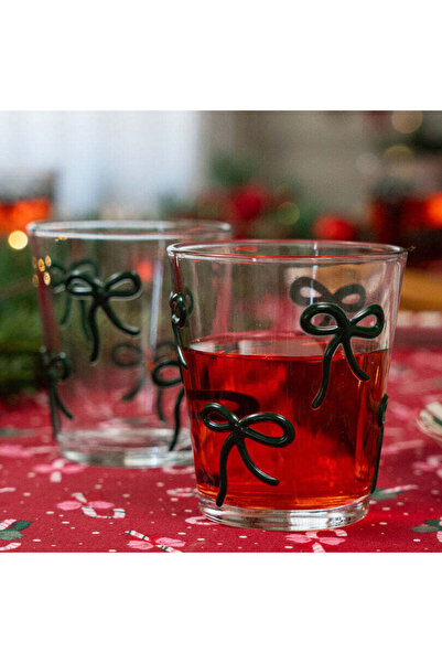 Flying Tiger Copenhagen Yeşil Fiyonklu Cam Bardak