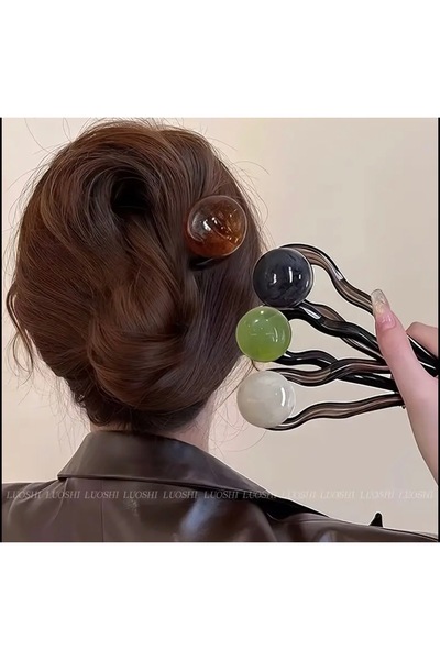 MAHLA Hairpin Green Ball Kanzashi, Hair Pin, Kanzashi, Korean Hair Clip