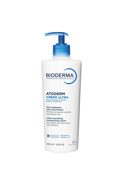 Bioderma Cremă de corp Atoderm Ultra pentru ten sensibil, normal și uscat, fără parfum, 500 ml