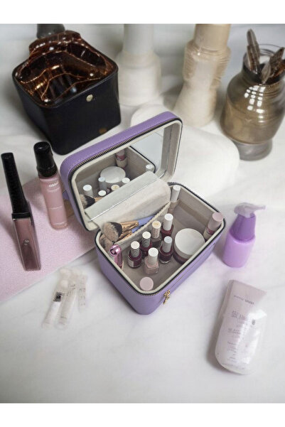 Moda fiesta حقيبة العناية بالسفر للمكياج مع مرآة