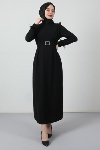 Giza Giyim Φόρεμα Hijab με λεπτομέρεια μαύρο