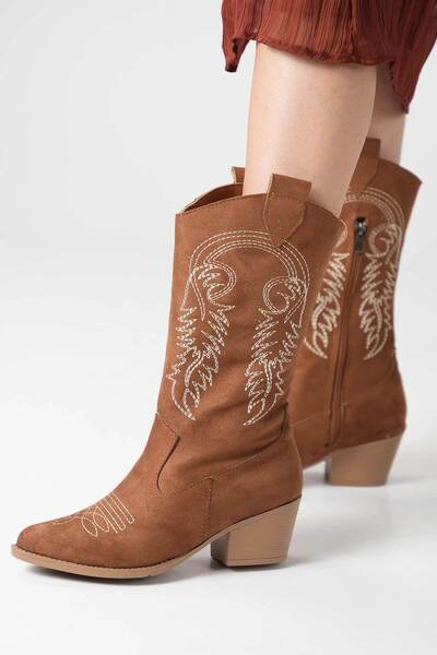 DAD WOLF Платнени заострени ботуши в западен стил - каубойски