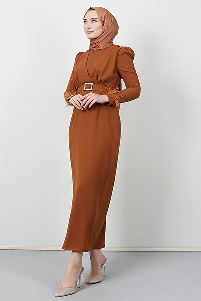 Giza Giyim Φόρεμα Hijab με λεπτομέρεια μους μουστάρδα