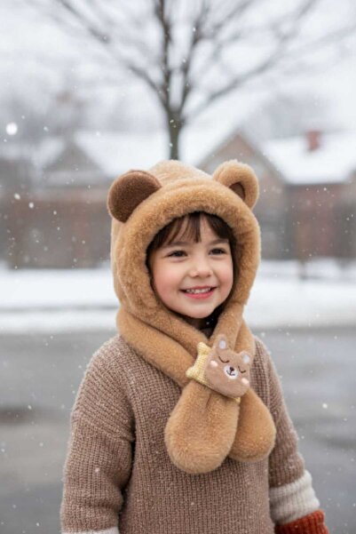 Aware Time Children's Plush Eared Thick Fur Beanie Hat