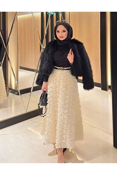 Dm Life Fusta cu detalii trandafirii în 3D