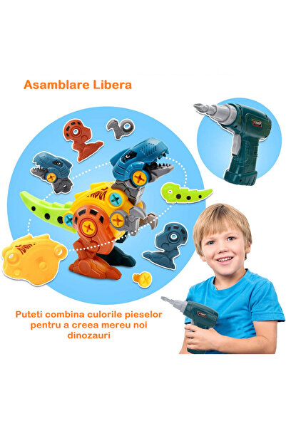 indiggo STEM Dinosaur Construction Set with Electric Drill DIY JurassicDino