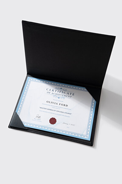 Milim Matbaa حاوية شهادة سوداء مقاس A5