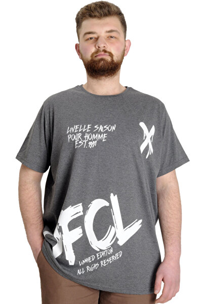 ModeXL Mode Xl Великий розмір Чоловіча футболка Uvelle Saıson 23112 Атласний