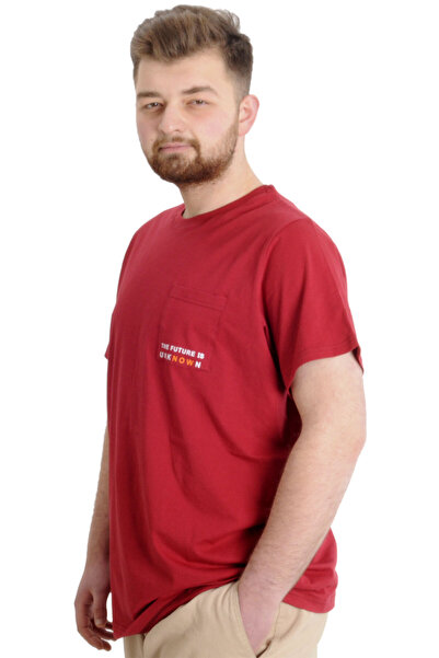 ModeXL Mode Xl Plus Size Men's T-shirt Future 23200 Claret Red