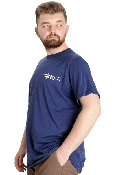 ModeXL Ανδρικό T-shirt Mode Xl Large Size Telepathic 23132 Indigo