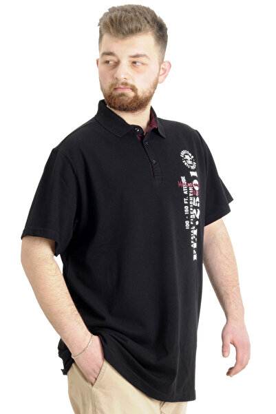 ModeXL Ανδρικό μπλουζάκι Mode Xl Plus Size Polo Piece Flt 23329 Μαύρο