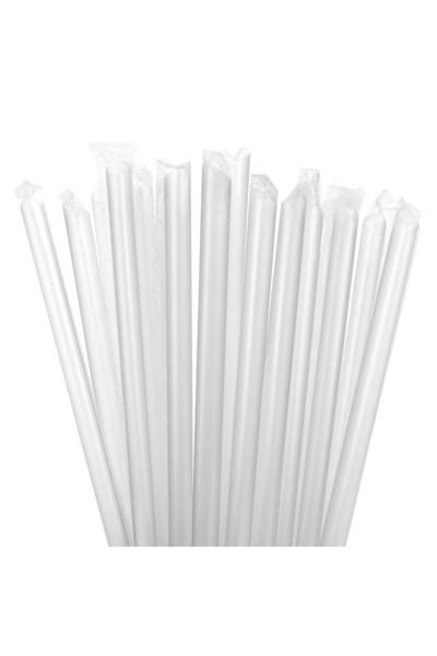 SUPPLIER 120 Transparent Plastic Straws of 210mm | Individually Wrapped for Hygienic Use | Ideal for