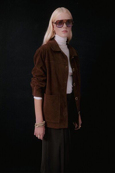 MARKALİSTE Μπουφάν από καστόρι με λεπτομέρεια τσέπης καφέ