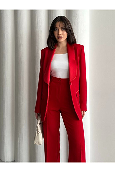 Vuntal BUTİK Satin shawl collar double suit Blazer