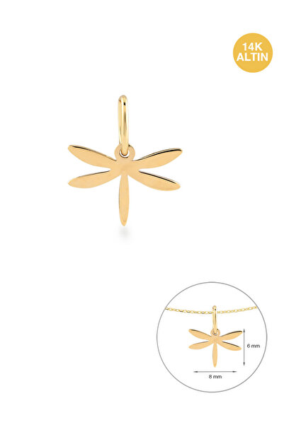 KURSHUNI Taşsız Yusufçuk , 14K Altın Kolye Ucu