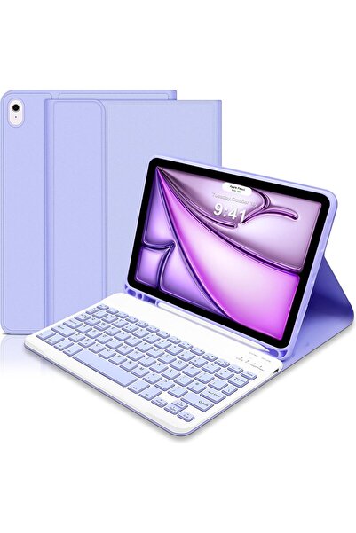 m.tk moveteck İpad 11.nesil A16 2025/10.nesil 10.9 Uyumlu Tablet Klavyeli Kılıf Kablosuz Bluetooth Kalem Bölmeli