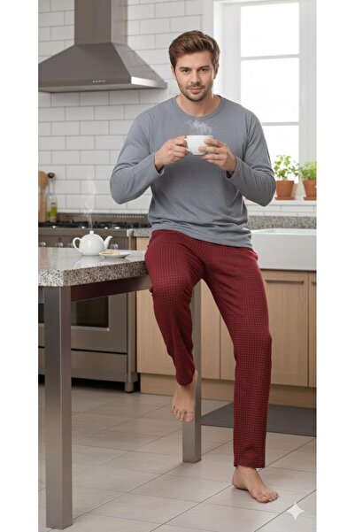 Sude HOMEWEAR Men's Long Sleeve Pajama Set