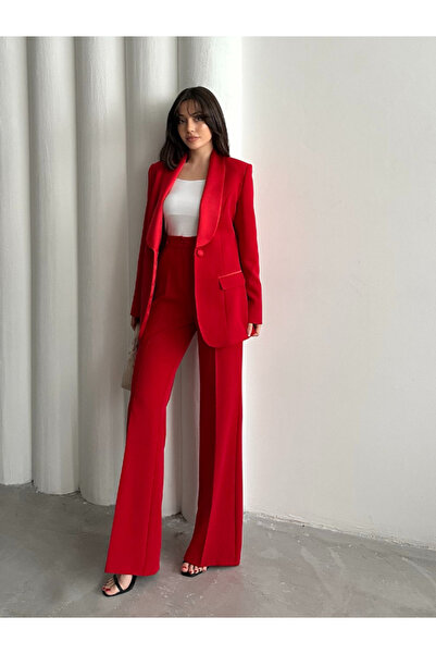 Vuntal BUTİK Satin shawl collar double suit Blazer