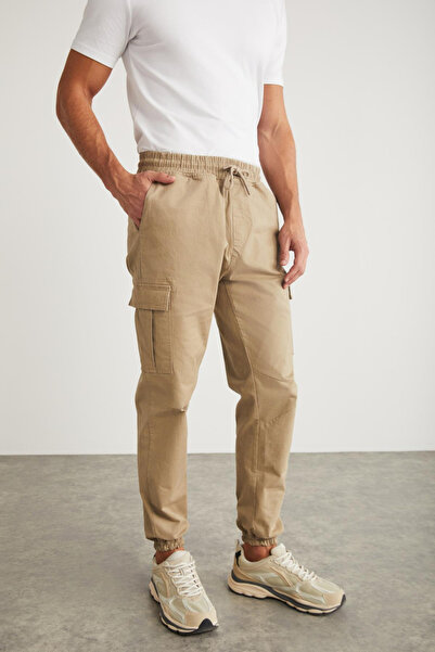 SERAZAT Men's Cotton Lycra Cargo Pocket Trousers Side Pocket Pants