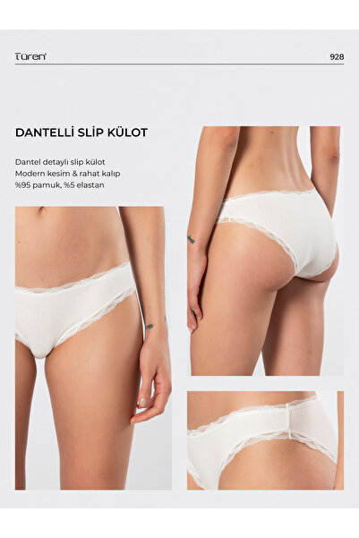 TÜREN 928 Γυναικεία εσώρουχα μπικίνι με δαντέλα από λύκρα, συσκευασία 2 τεμαχίων