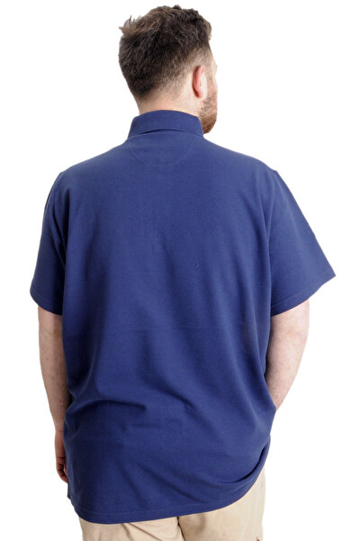ModeXL Mode Xl Великий розмір Чоловіча футболка Polo Captıan 23338 Індіго