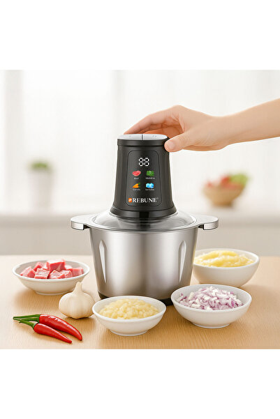rebune Electric Vegetable and Meat Grinder, 2 Liter Capacity, 350 Watt - Digi...