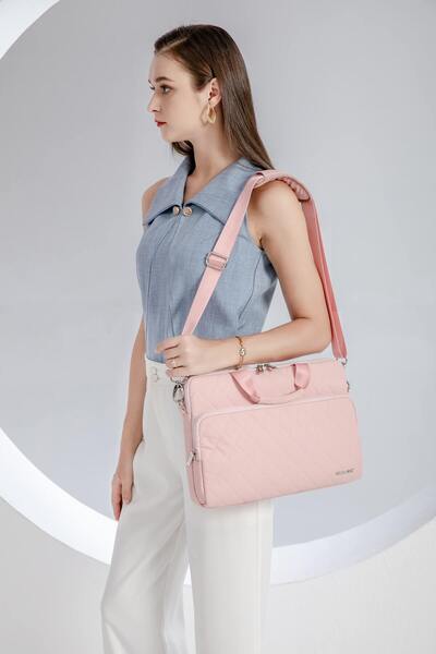 Kinmac Laptop Bag, Kinmac, Pink Embroidery, 14 inch