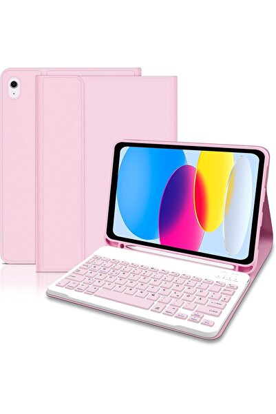 m.tk moveteck İpad 11.nesil A16 2025/10.nesil 10.9 Uyumlu Tablet Klavyeli Kılıf Kablosuz Bluetooth Kalem Bölmeli