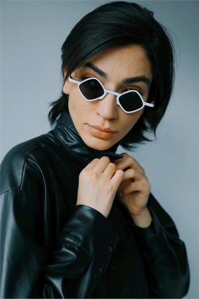 Bilge Karga Negar White Black Sunglasses