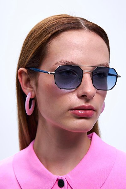 Bilge Karga Viva Silver Black Blue Gradient Sunglasses