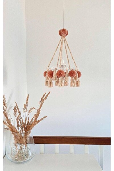 NGAHOME El Yapımı Ponpon Bohem Püsküllü Avize (Ampul hediyeli)