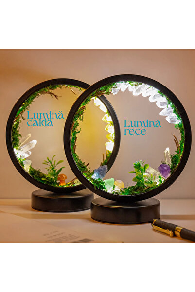 OEM Ambient lamp, table lamp with integrated LED, 20.5cm, forest effect design, pleasant atmosphere, rela