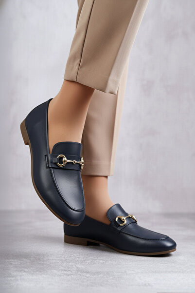 37Numara BÜYÜK NUMARA KADIN HAKİKİ DERİ LOAFER 41-42-43-44-LACİVERT