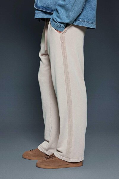 ablukaonline Men's Baggy Fit Washed Jogger Pants Stone