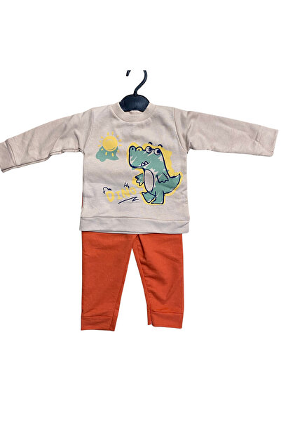 OEM Baby cotton set, blouse and colorful pants, dino print